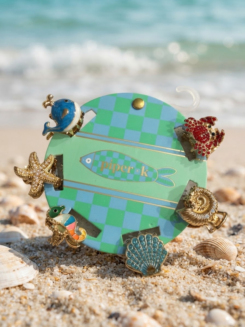 Piper Kids Green & Teal Sea hair Clip Set